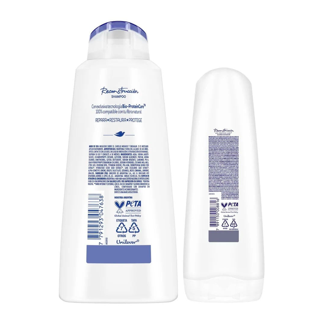 PACK DOVE RECONSTRUCCIÓN SHAMPOO750+ACOND.400