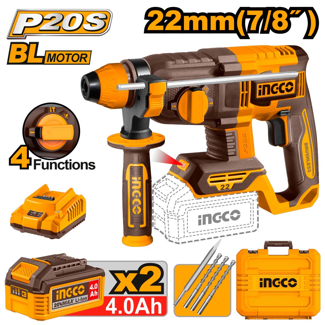 ROTOMARTILLO INGCO CRHLI212282 20V 22MM