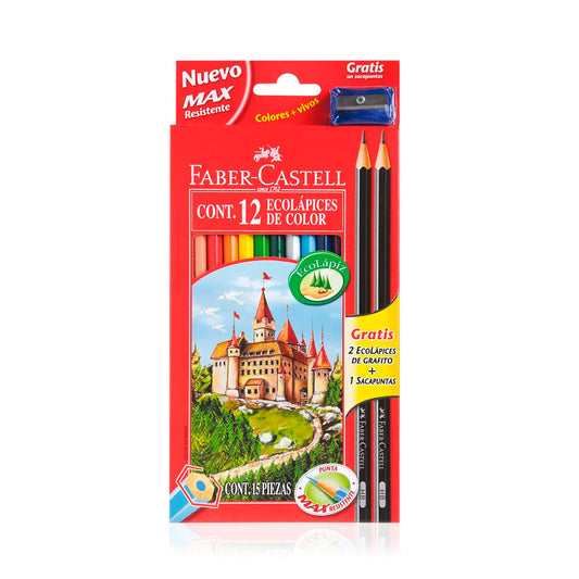LAPICES DE COLORES X12+2 DE ESCR. FABER CASTELL