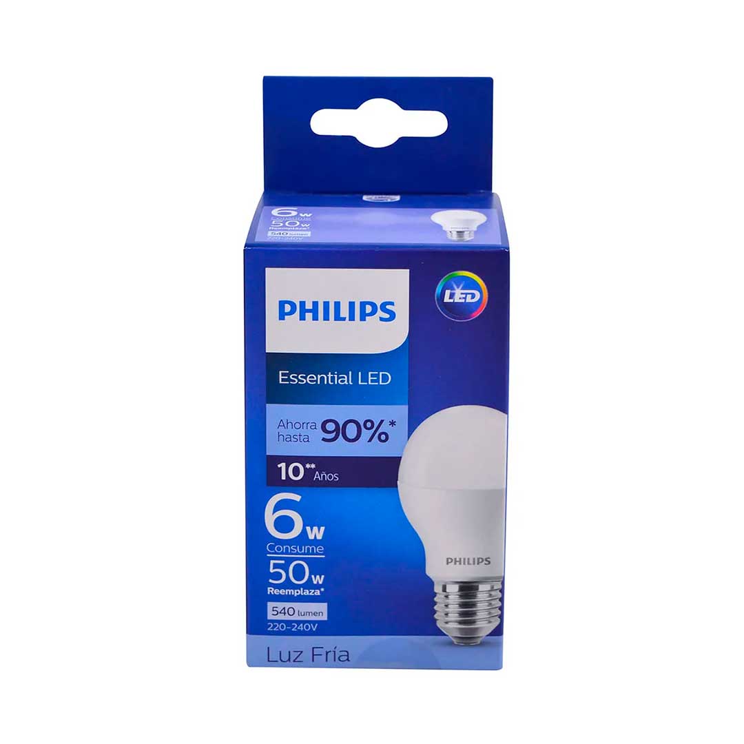 LAMPARA LED PHILIPS LEDBULB 6W E27 FRIA