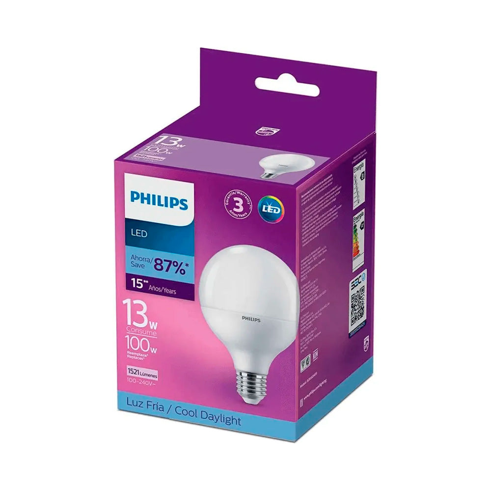 LAMPARA LED PHILIPS LEDGLOBE 13W G30 E27 FRIA