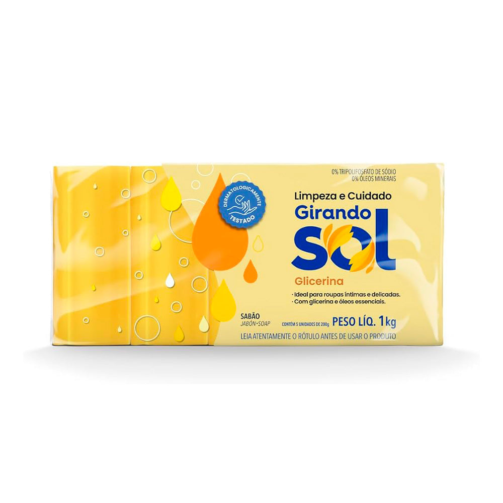 PACK X5 JABON EN BARRA GIR. SOL GLICERINA 280