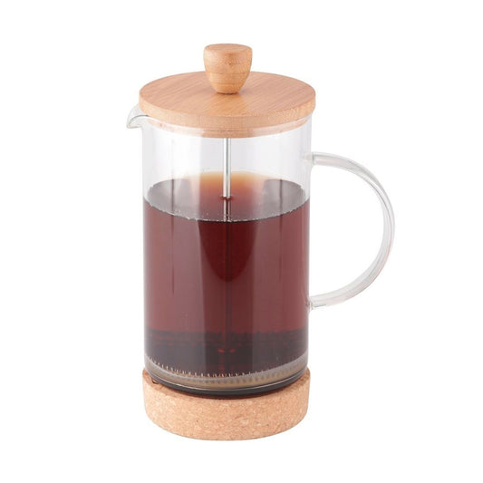 CAFETERA/TETERA 800 ML VIDRIO Y BAMBÚ