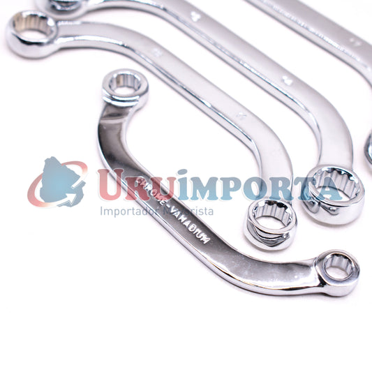 LLAVE COMBINADA CURVA 5PZ 8-22MM CHALIMEX C23205