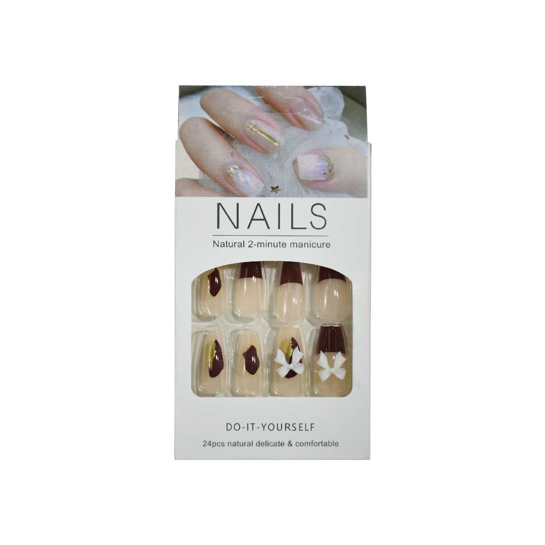 SET UÑAS ACRILICAS D/VARIOS NATURAL 12PZ LH-5462