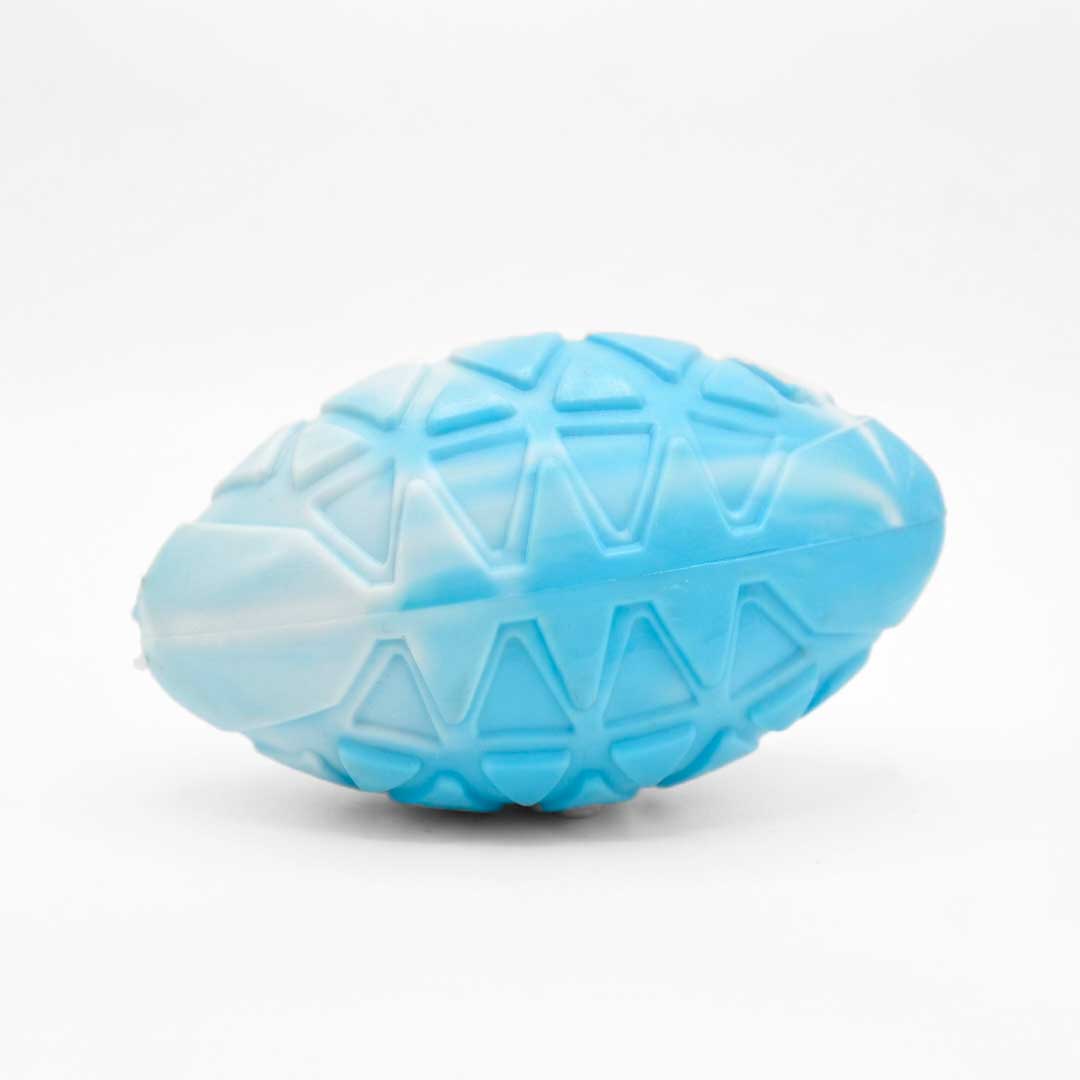 PELOTA DE GOMA OVAL PARA MASCOTAS C/CHIFLE LH-5134