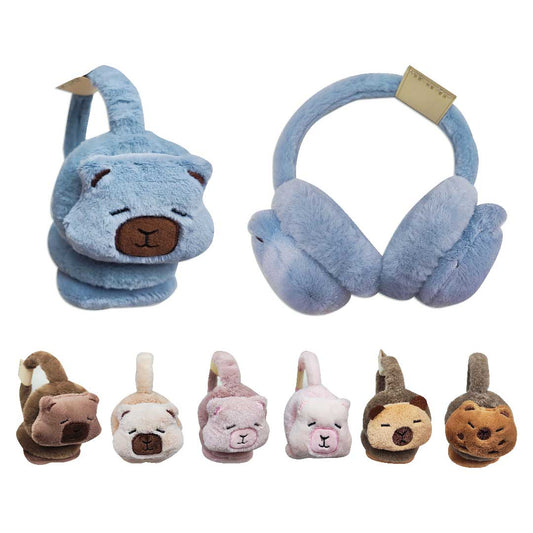 OREJERA DE PELUCHE CAPY 3 DISEÑOS 5 COL HU0501