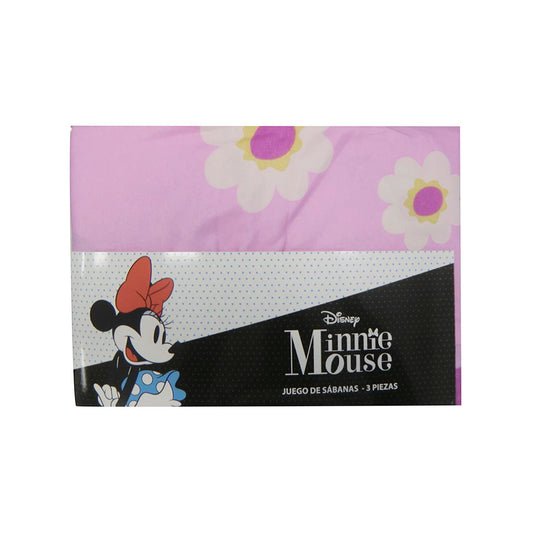 JUEGO SABANAS MIC 1PLAZA MINNIE 4135 ROSA