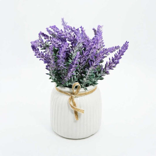 PLANTA ARTIFICIAL LAVANDA MACETA CERAMICA LH-5785
