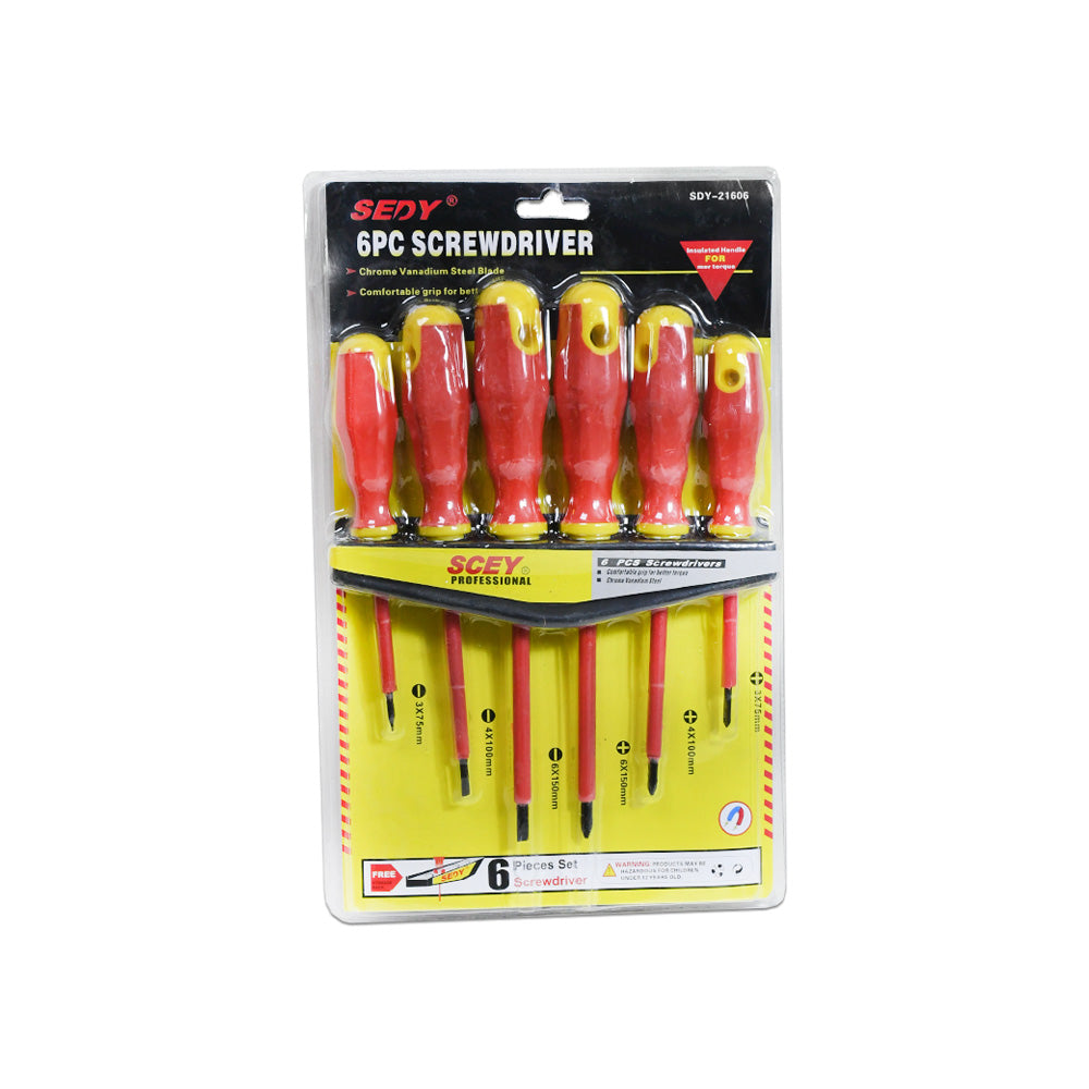 DESTORNILLADOR 6PZ MANGO AISLADO SEDY LH-419