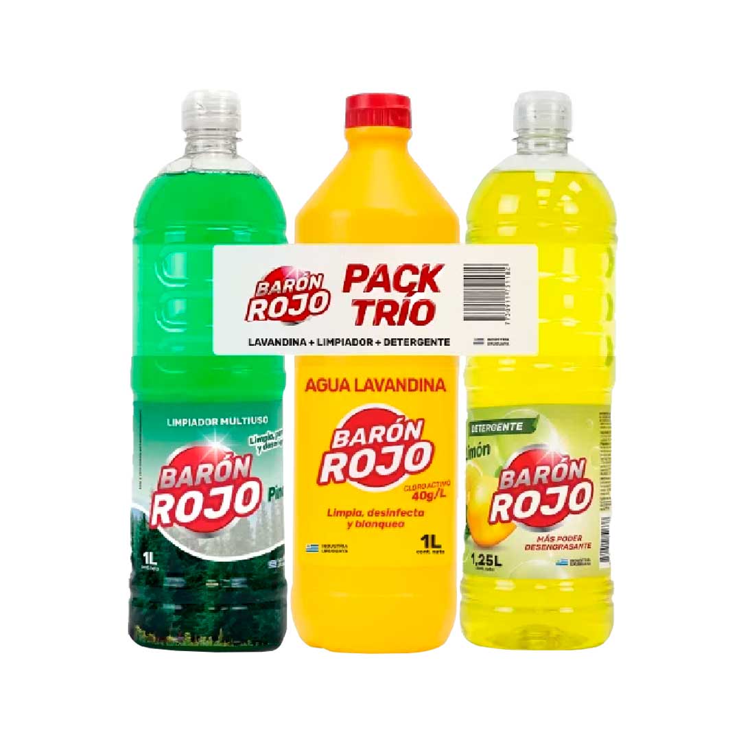 PACK TRIO ARMADO BARONROJO (DETER+LIMP+LAV 1L) 521