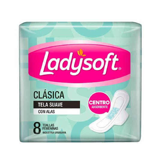 TOALLITAS LADYSOFT CLASICA C/ALAS SUAVE X 8