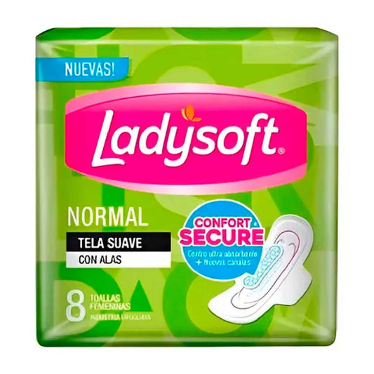TOALLITAS LADYSOFT NORMAL C/ALAS SUAVE X 8