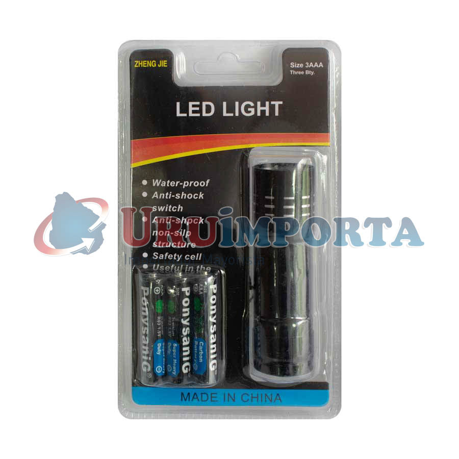 LINTERNA 9 LED EN BLISTERS PILAS INC AAA LH-1926