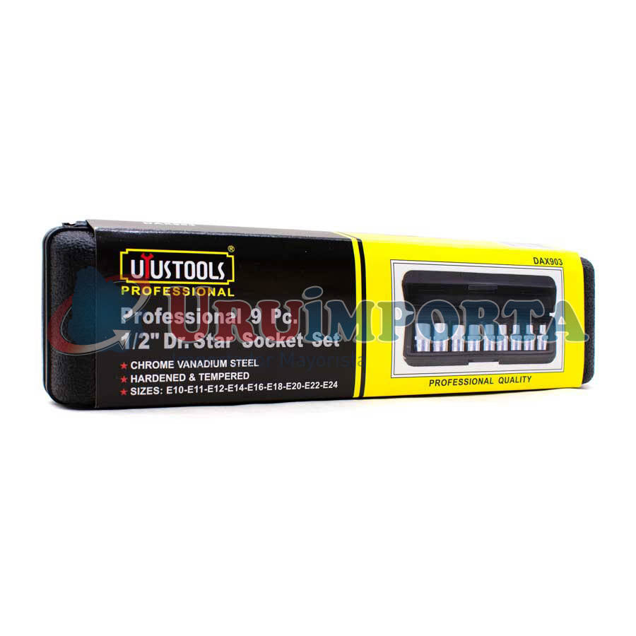 JUEGO DE DADO TORX 1/2” 9PZ E10-E24 UYUS DAX903
