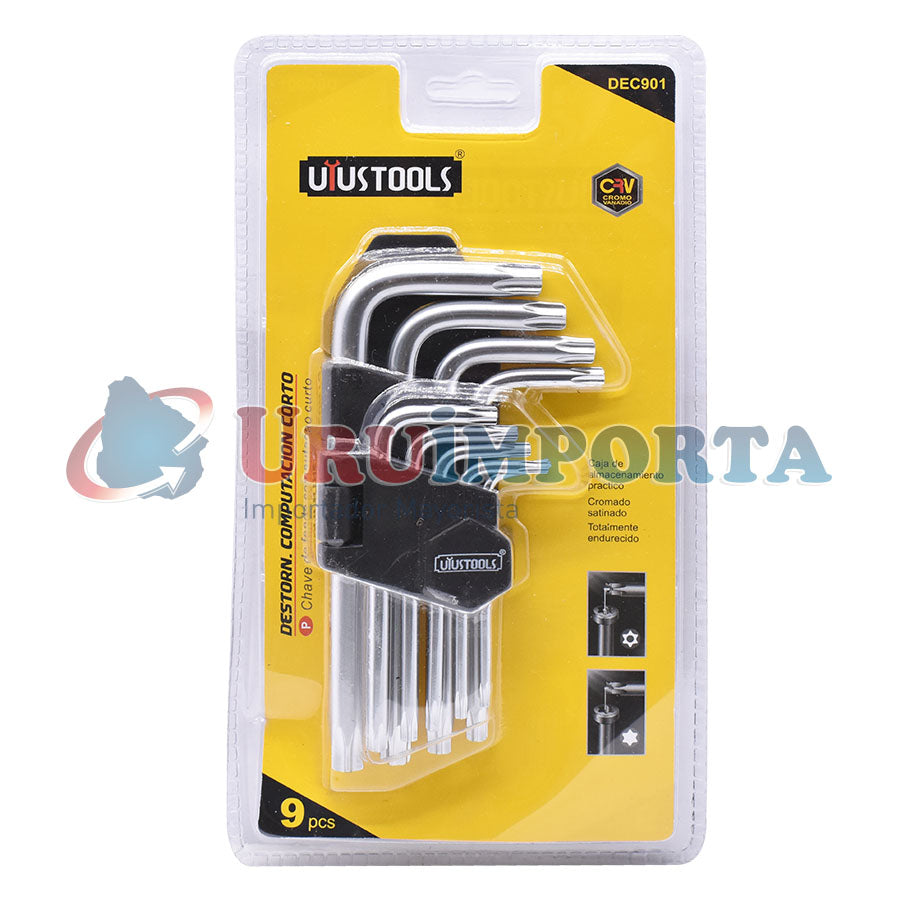 LLAVE TORX CORTAS 9PZ UYUSTOOLS DEC 901