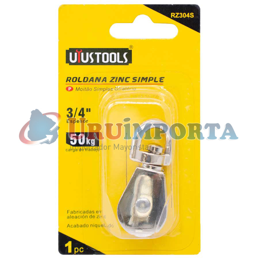 ROLDANA DE ZINC SIMPLE 3/4″ 50 KILOS UYUS RZ304S