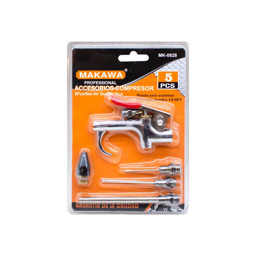 PISTOLA DE SOPLETEAR P/COMPR 5PZ MAKAWA MK-0828