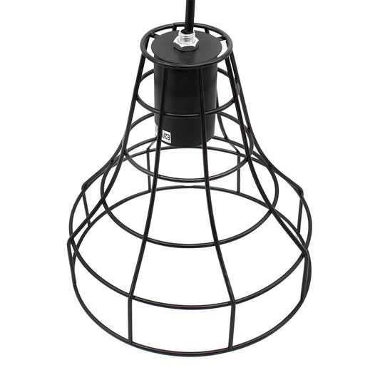 LAMPARA COLGAR VINTAGE JAULA METALICA NEGRA LH2316
