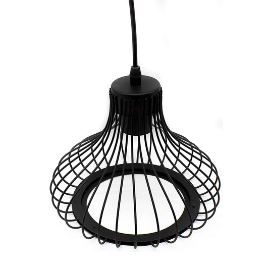 LAMPARA COLGAR VINTAGE JAULA METALICA NEGRA LH2314