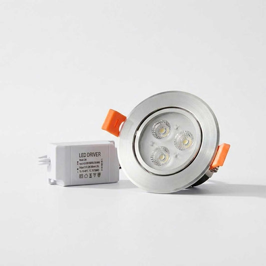 SPOT LED ARTICULADO 3W 8CM PLATEADO LH-1903