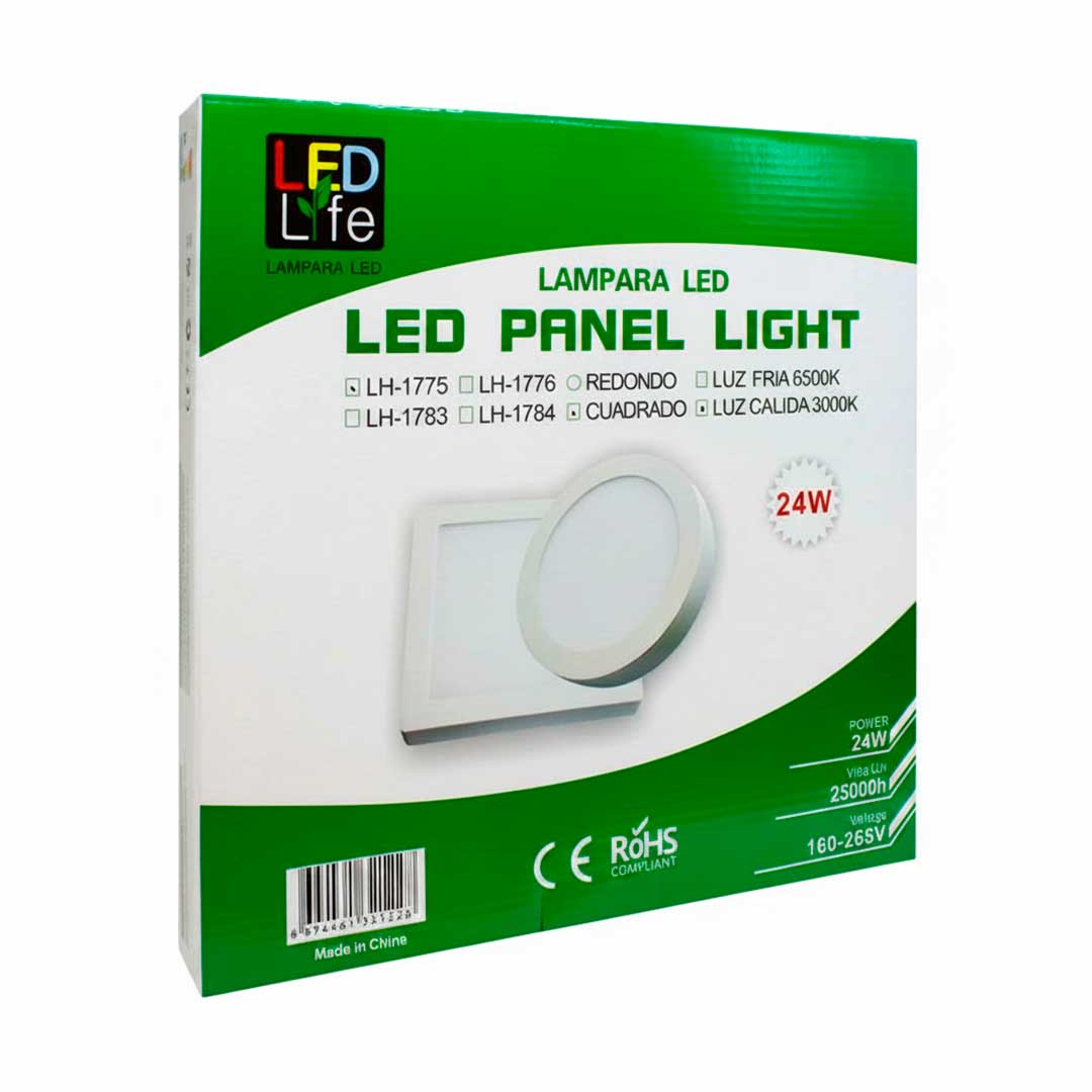 PLAFON 24W CUADRAD LUZ FRIA LED LIFE LH1775