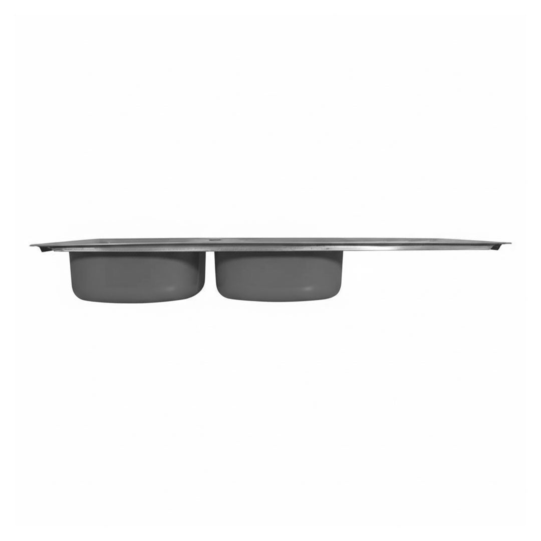 PILETA DOBLE ACERO INOXI 120X50 CM C/VALV LH-2884