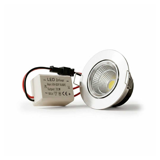 SPOT LED ARTICULADO 3W 5CM PLATEADO LH-2215