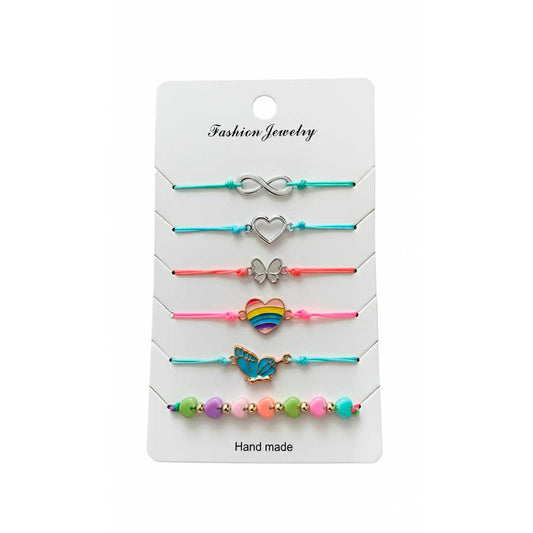 SET DE PULSERAS 6PZ DE COLORES BLISTER 625-515-21