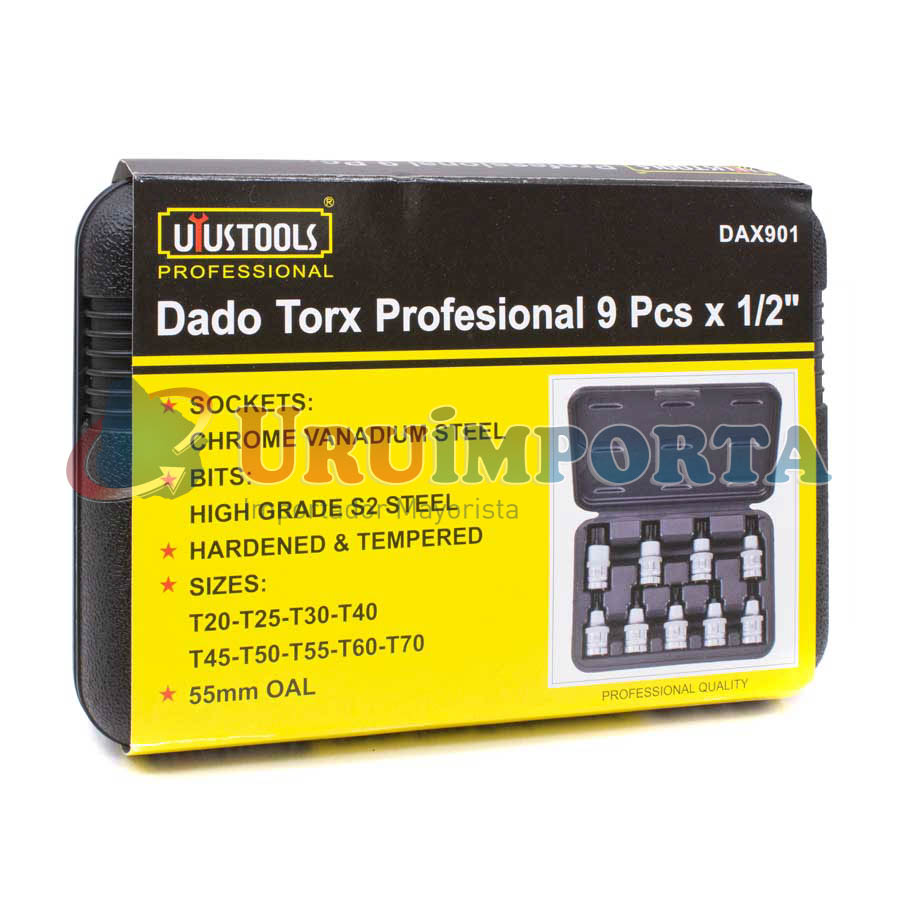 JUEGO DE DADO TORX 1/2” 9PZ 55MM UYUS DAX901