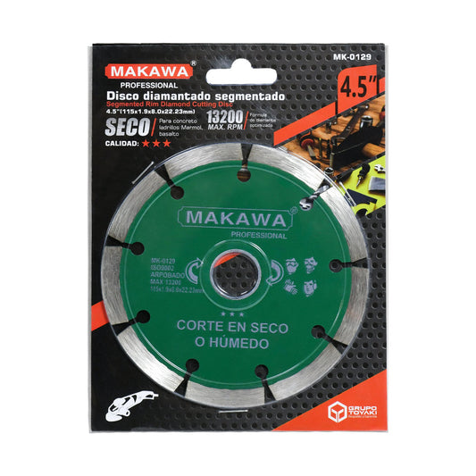 DISCO DIAMANTADO 4 1/2” VERDE MAKAWA MK-0129