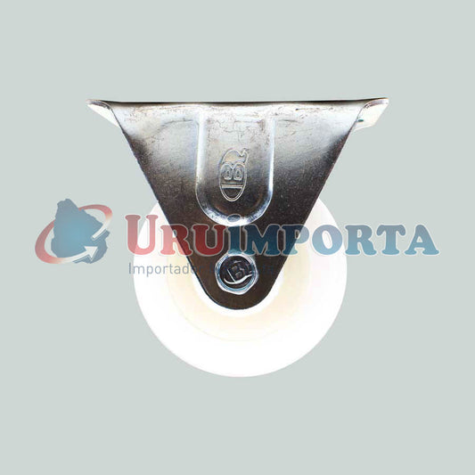 RUEDA BLANCA 2.5″ BASE METALICA FIJA LH-1695