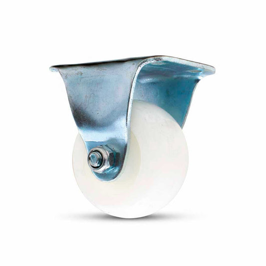 RUEDA BLANCA 4″ BASE METALICA FIJA LH-1697