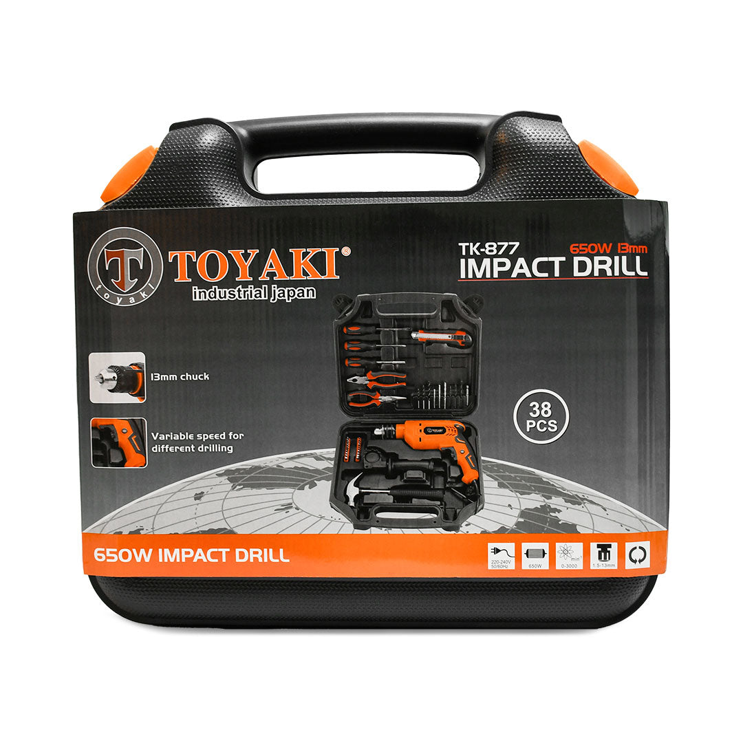 TALADRO 13MM 650W CON HERRAMIENTAS TOYAKI TK-877