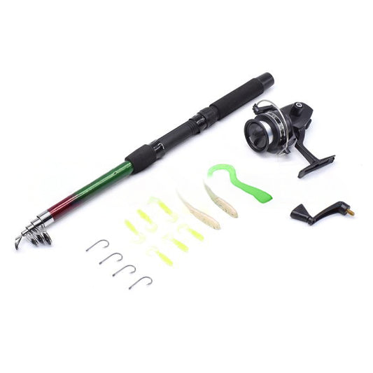 SET DE PESCA CANA CON ANZUELOS Y SENUELOS LH-712