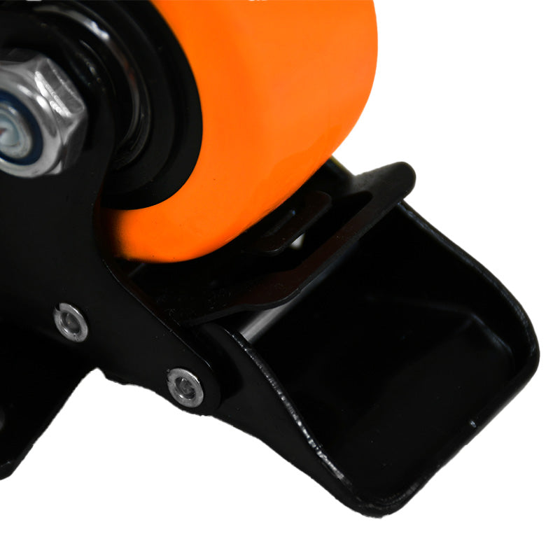 RUEDA NARANJA GIRATORIA C/FRENO 2.5″ LH-3458