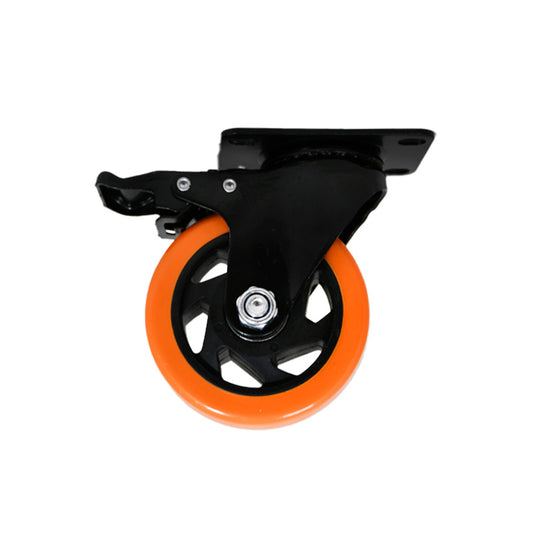 RUEDA NARANJA GIRATORIA C/FRENO 4″ LH-3460
