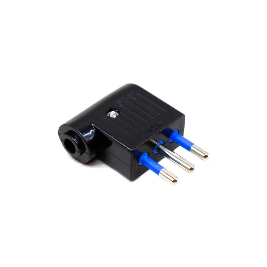 FICHA PLANO 10 AMP 3PATAS NEGRA LED LIFE SL1037