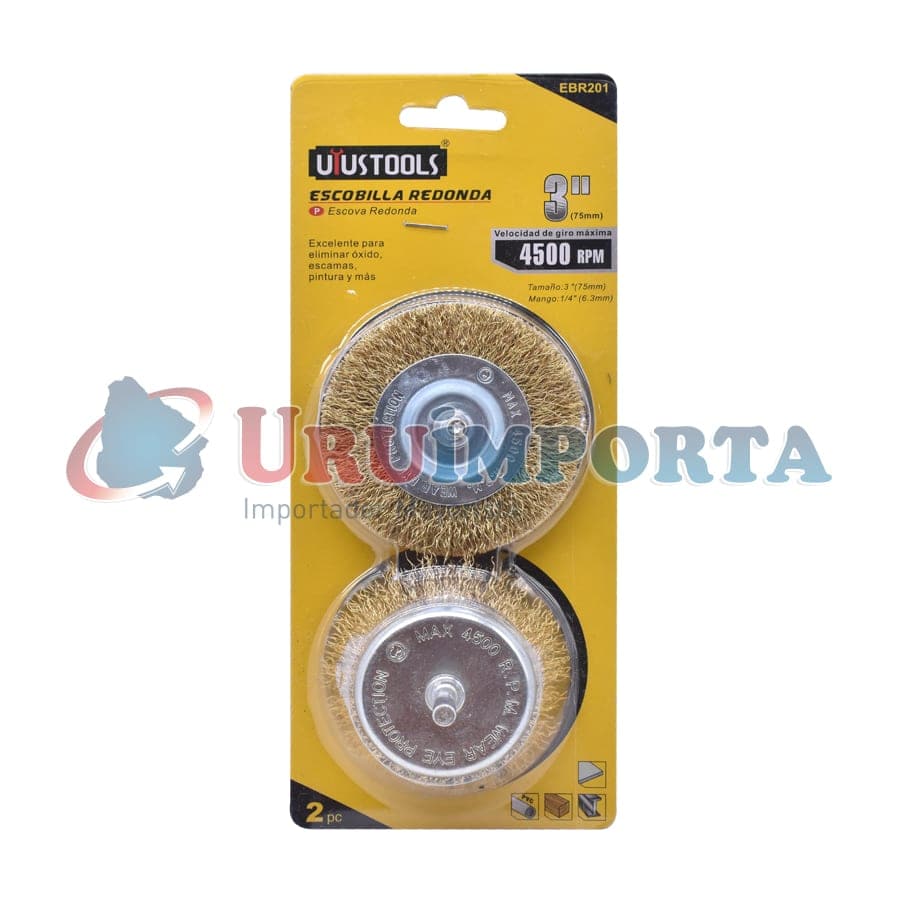 CEPILLO COPA/PLANO 3″ 2PZ P/TALADRO UY EBR201