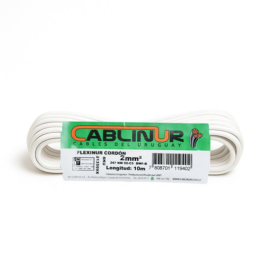 CABLE 1X2MM 10 METROS BLANCO CABLINUR FLC02B10