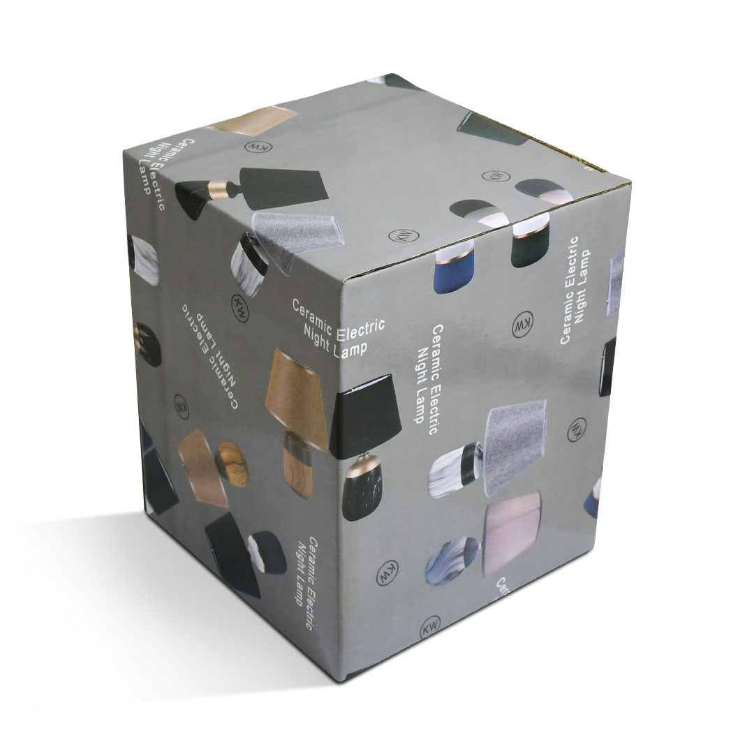 LAMPARA GRIS DE MESA DECORADA LH-3915