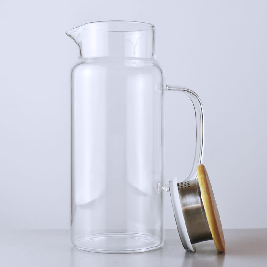 JARRA DE VIDRIO 1700ML CON TAPA DE MADERA LH-3079