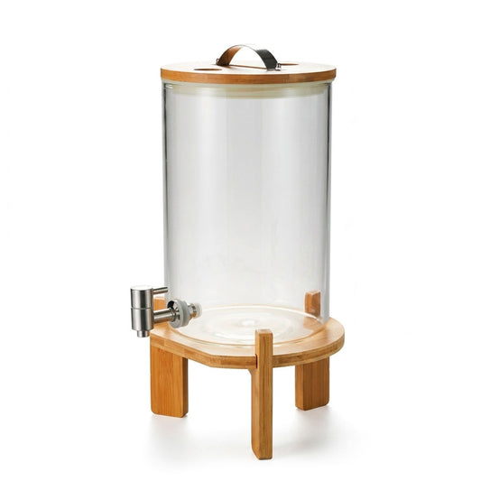 DISPENSADOR 8L DE LIQUIDOS VIDRIO /MADERA LH-3089