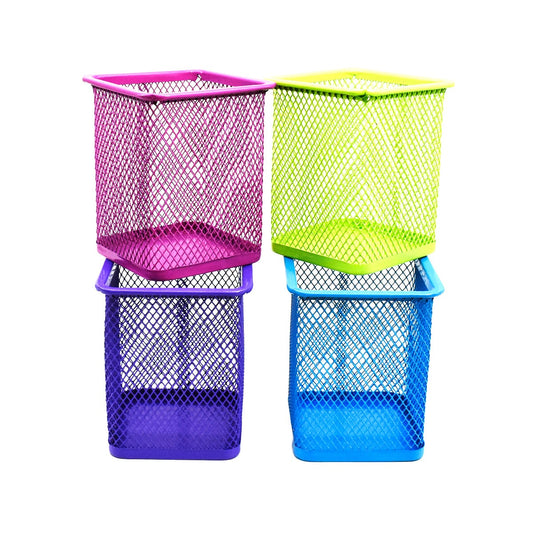 PORTA LAPIZ METALICO COLOR SURTIDO 8X8CM LH-3904