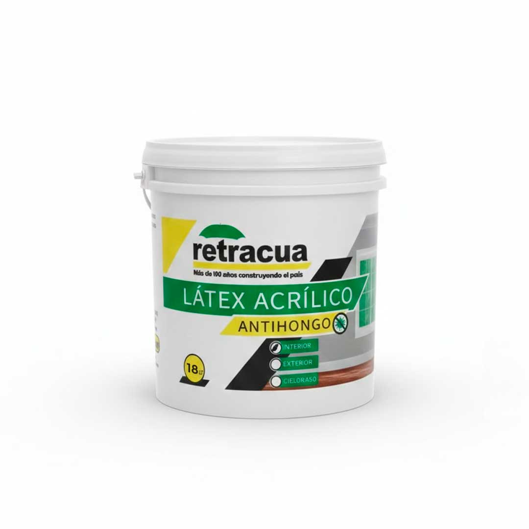 LATEX ACRILICO INTERIOR 18L ANTIHONGOS RETRACUA
