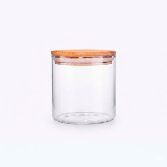 FRASCO HERMETICO 550ML 10X10CM TAPA MADERA LH3133