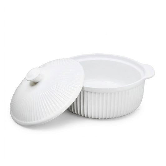 BOWL DE CERAMICA BLANCO 18CM CON TAPA LH-3828