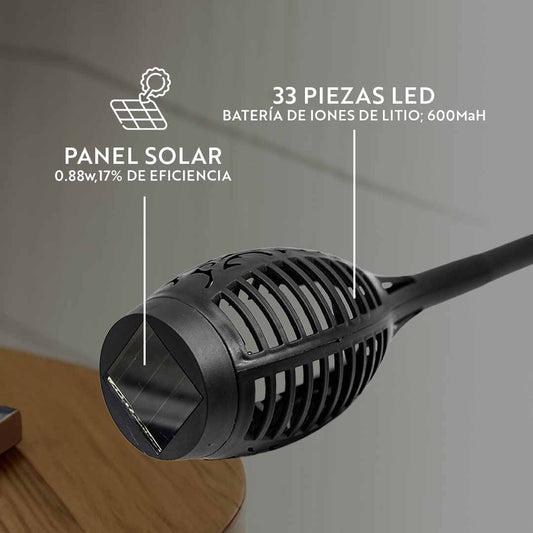 FAROL ANTORCHA SOLAR LED PARA JARDIN 40CM LH-3238