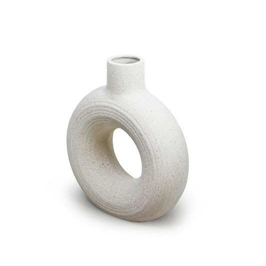 FLORERO CIRCULAR DECO 20CM COLOR ARENA LH-3721