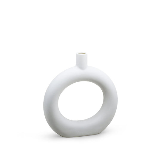 FLORERO CIRCULAR DECO 24CM COLOR BLANCO LH-3728